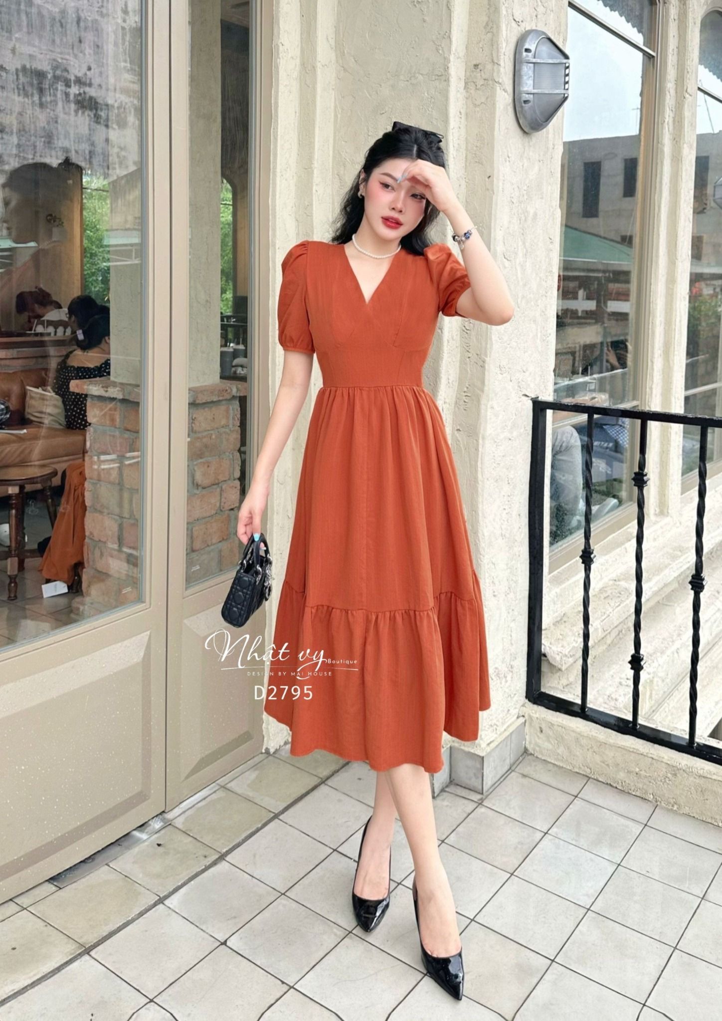 Đầm cổ tim dáng ôm đuôi cá - D2795