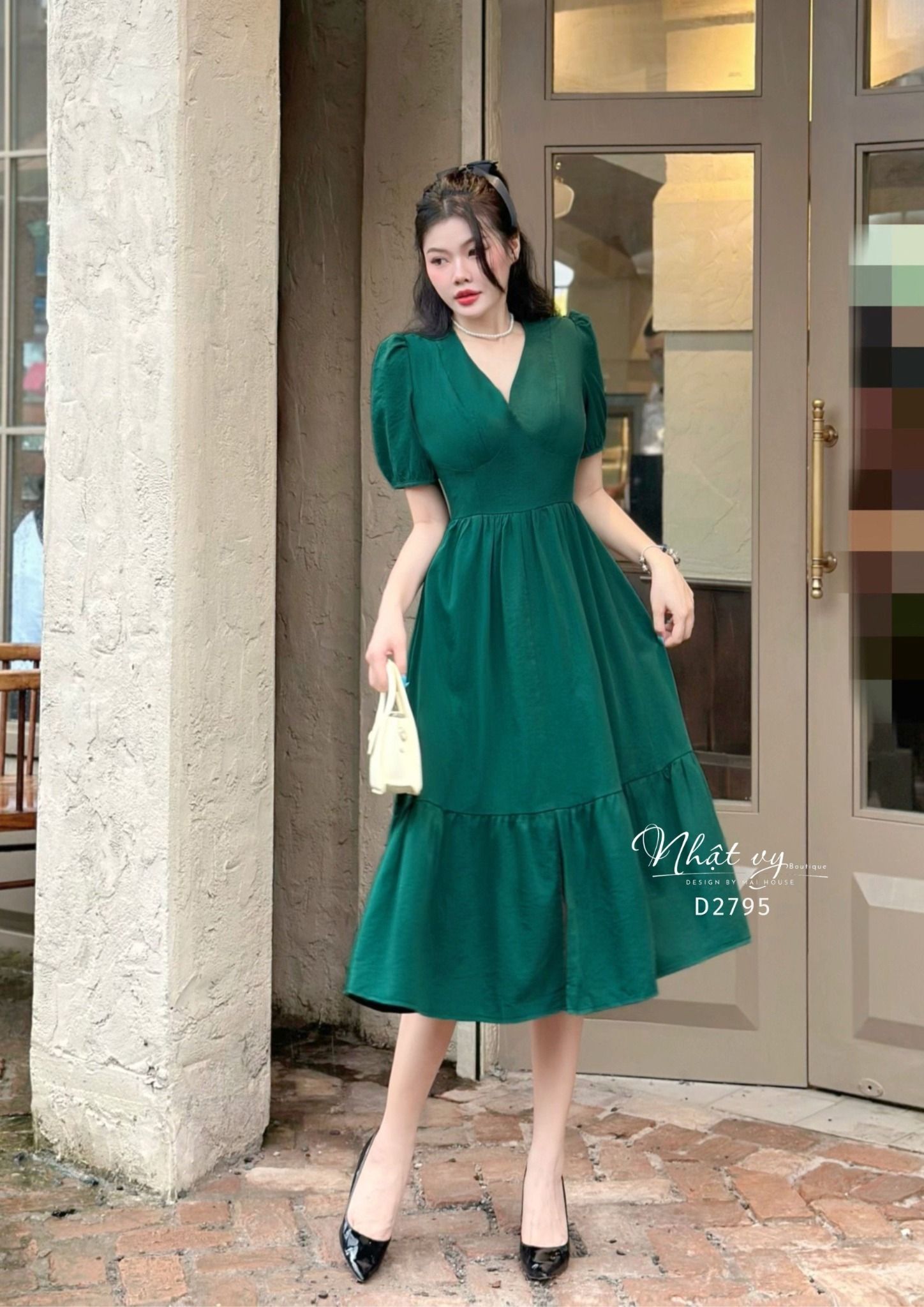 Đầm cổ tim dáng ôm đuôi cá - D2795