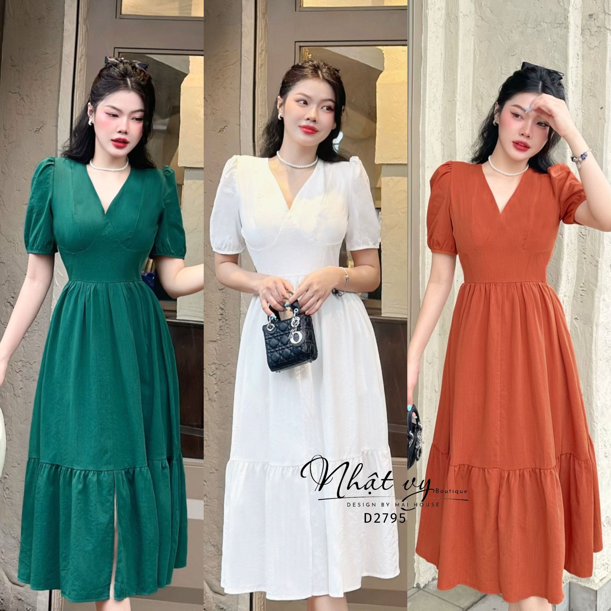 Đầm cổ tim dáng ôm đuôi cá - D2795