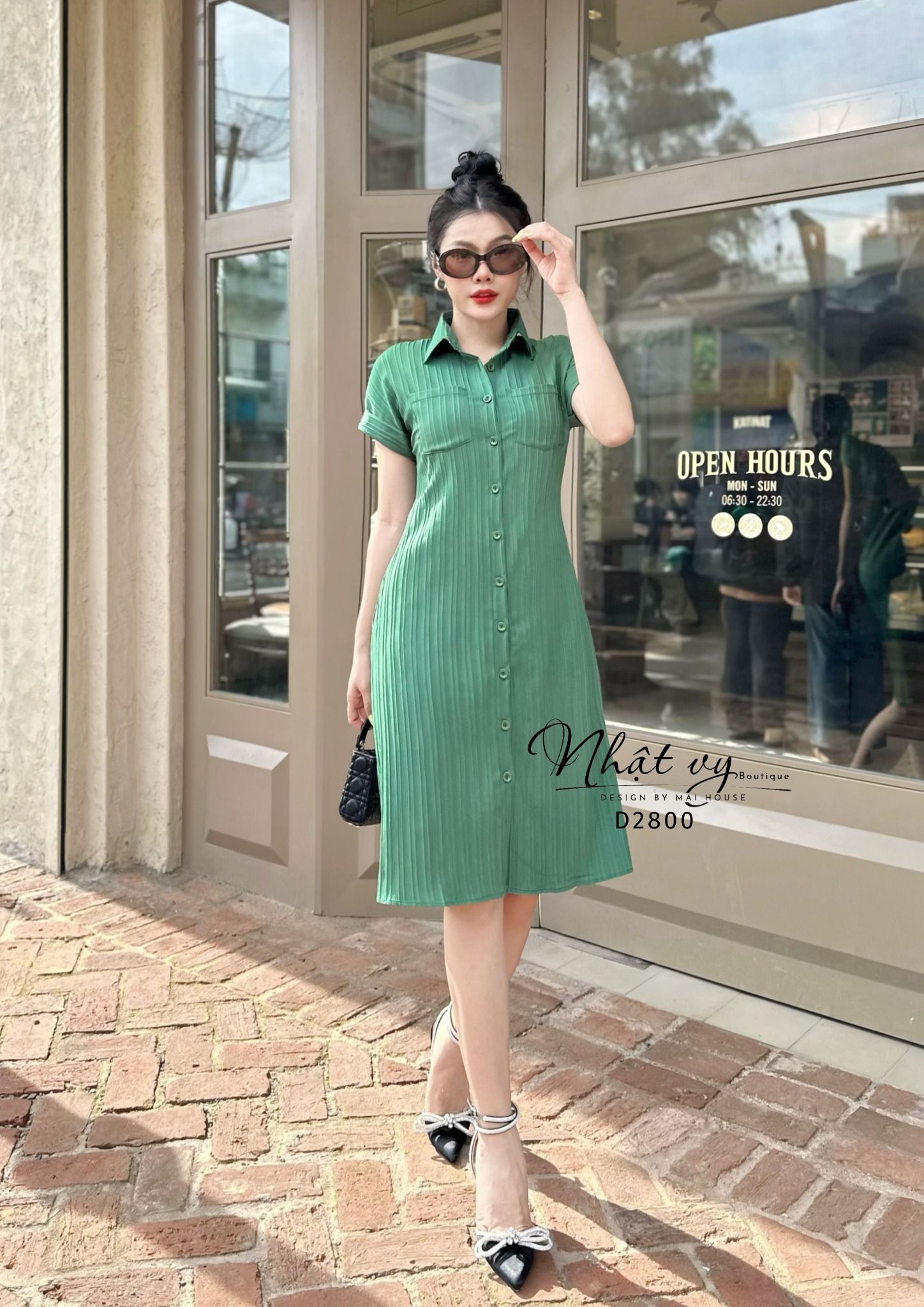 Đầm sơ mi form dáng suông có kèm lót rời - D2800