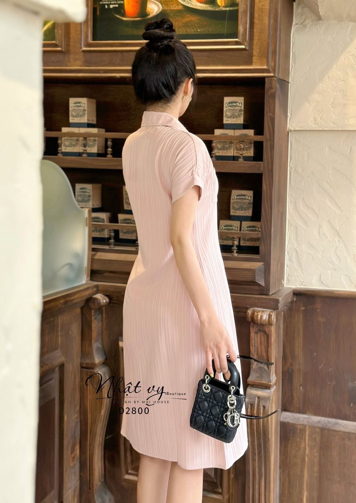Đầm sơ mi form dáng suông có kèm lót rời - D2800