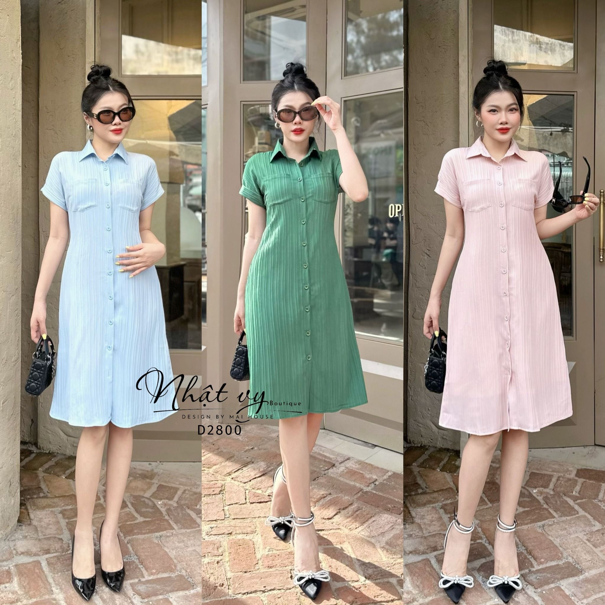 Đầm sơ mi form dáng suông có kèm lót rời - D2800