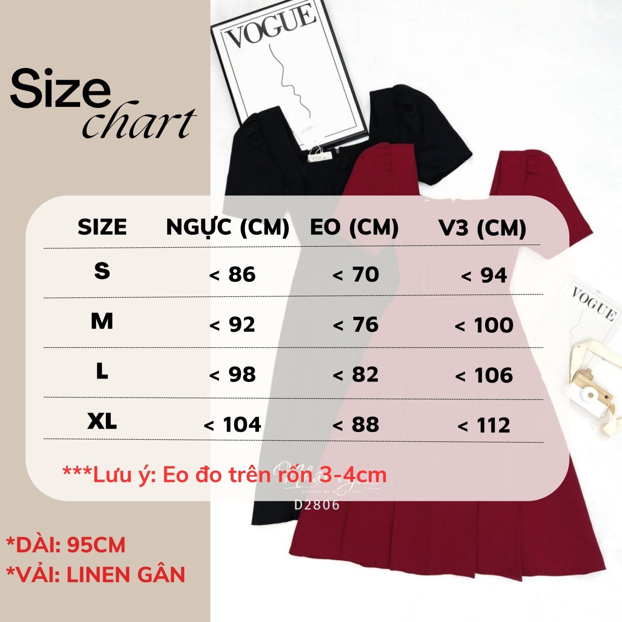 Đầm cổ vuông tay phồng đính cúc bọc - D2806