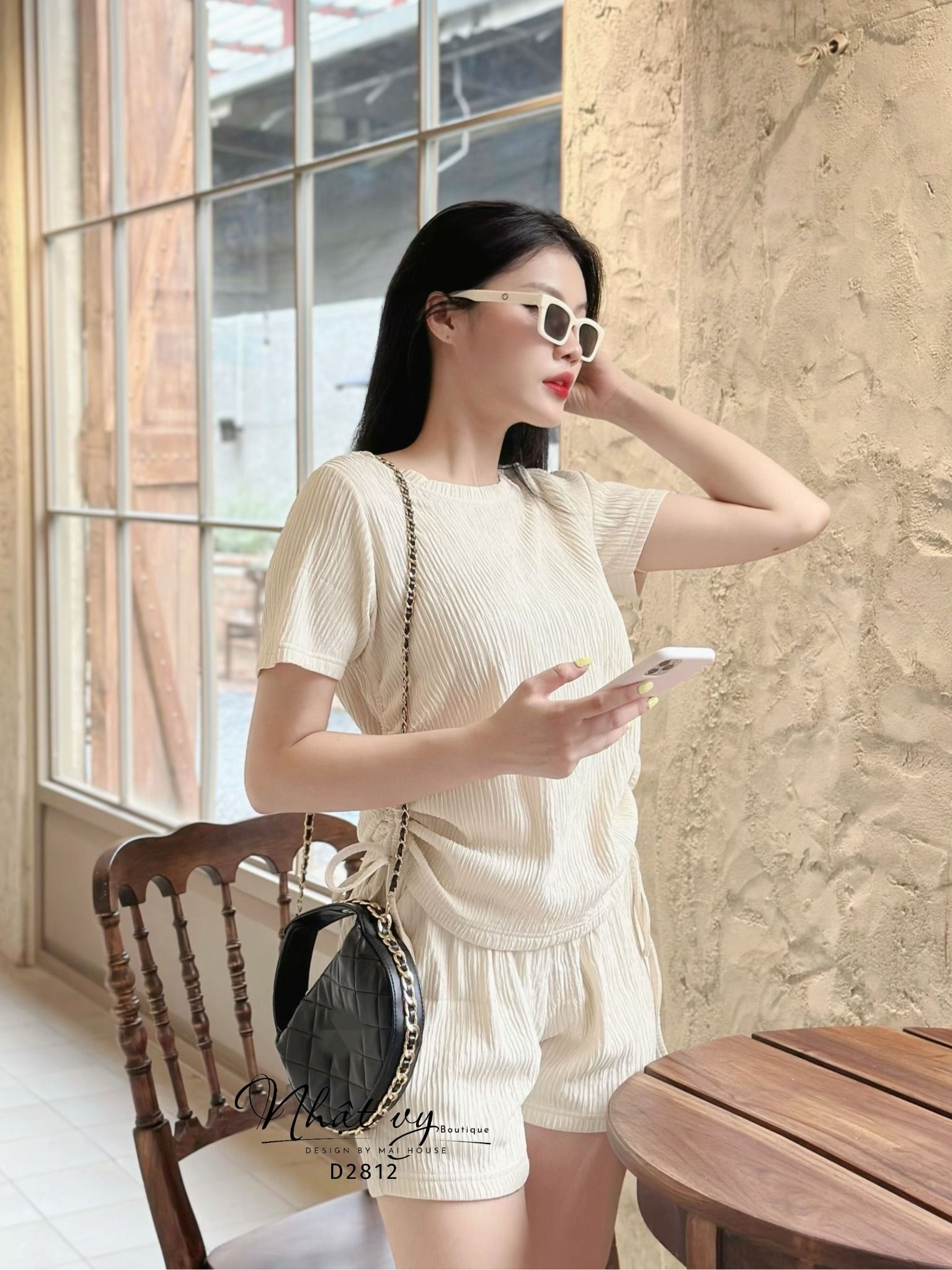 Set bộ ngắn rút dây eo - D2812