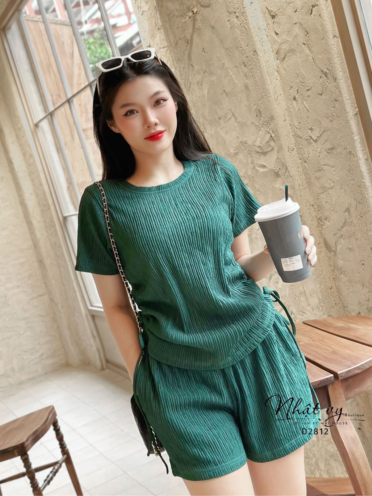 Set bộ ngắn rút dây eo - D2812