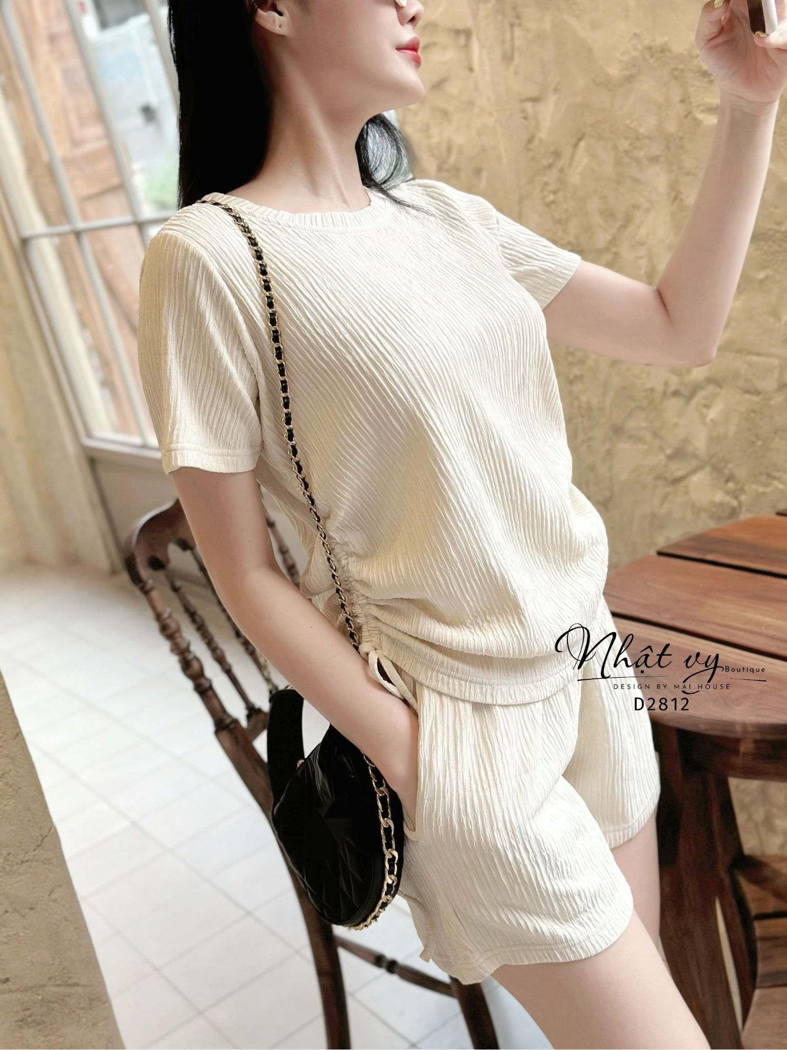 Set bộ ngắn rút dây eo - D2812
