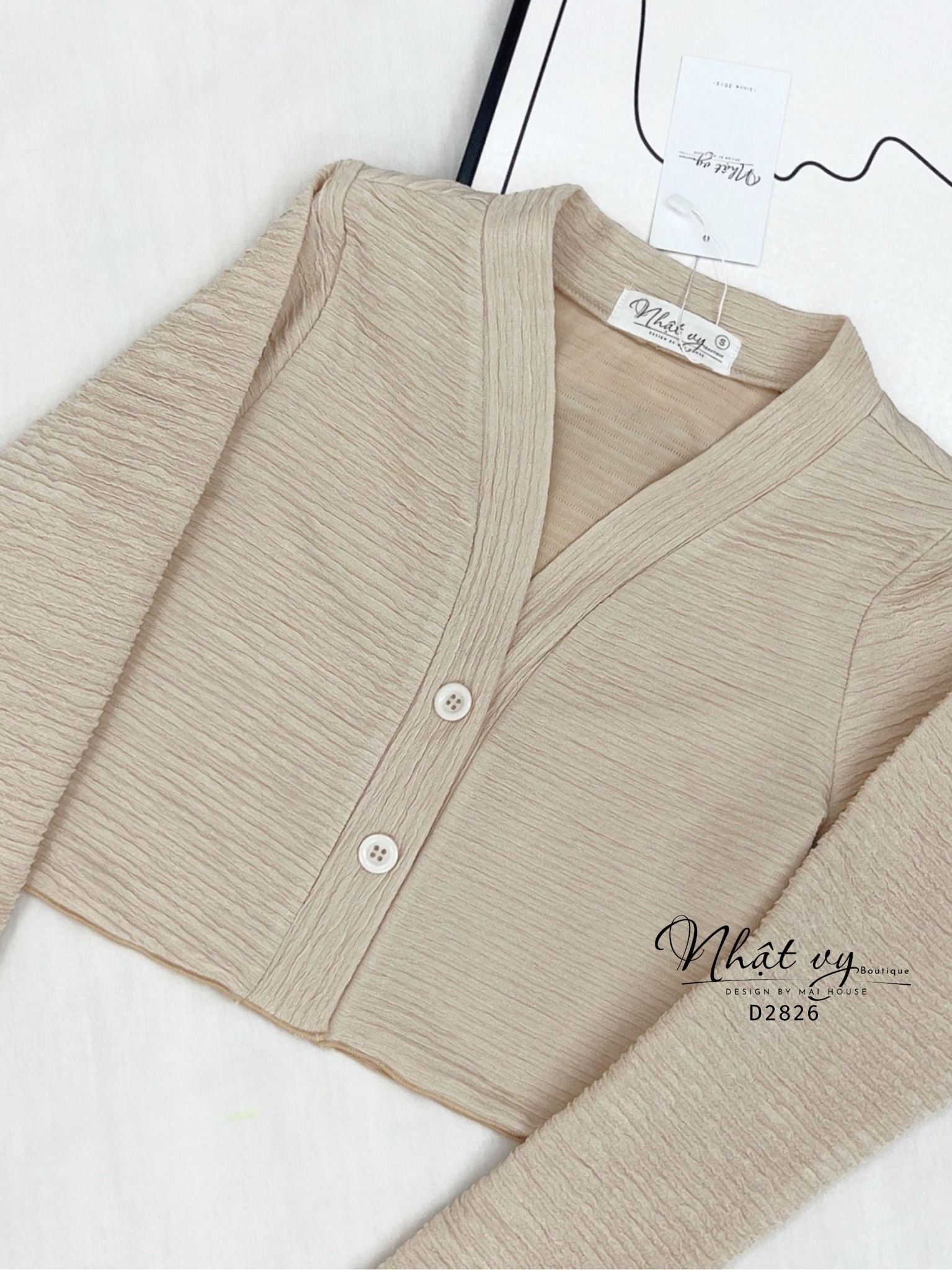 Áo khoác thun form ngắn cài cúc - D2826