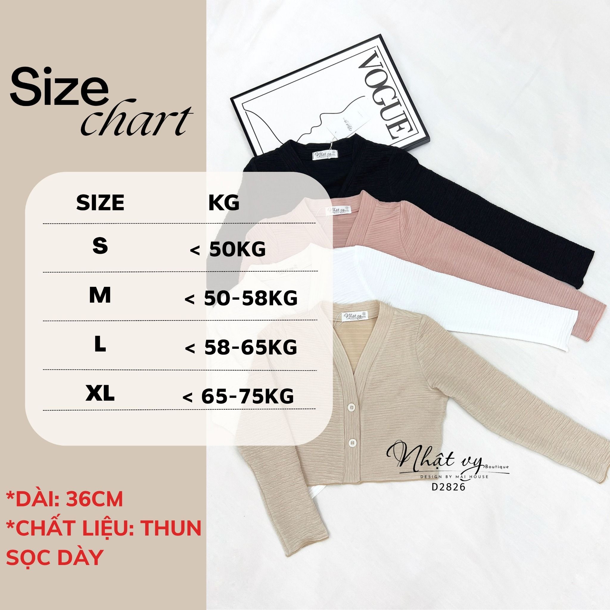 Áo khoác thun form ngắn cài cúc - D2826