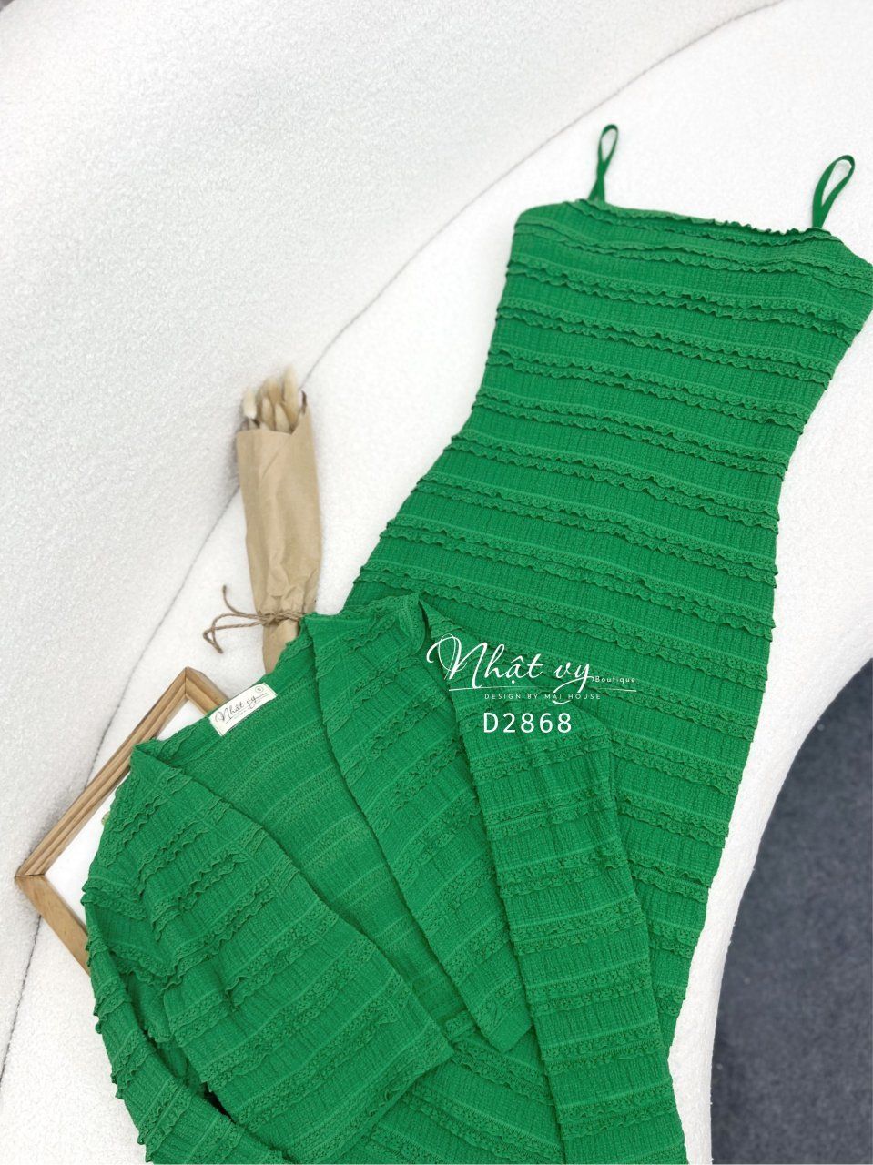 Set đầm thun ôm phối áo khoác form ngắn - D2868