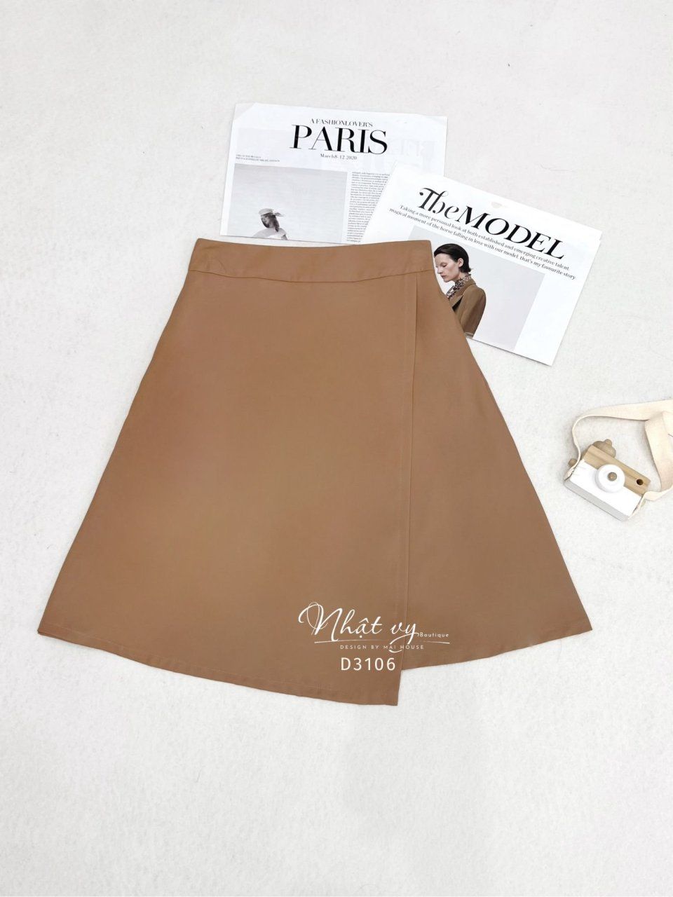 Chân váy chữ A tà đắp chéo - D3106