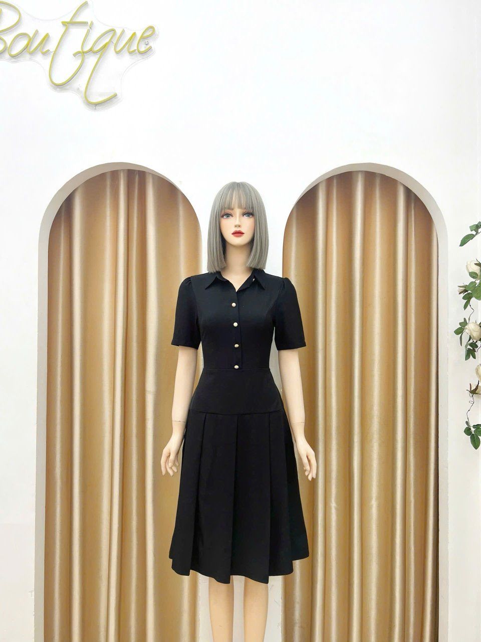 Đầm sơ mi nút kiểu form dáng xoè - D3109