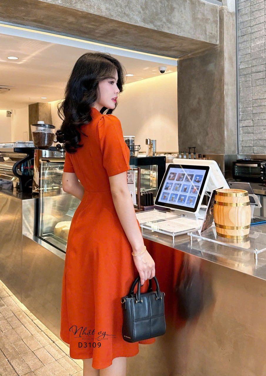 Đầm sơ mi nút kiểu form dáng xoè - D3109