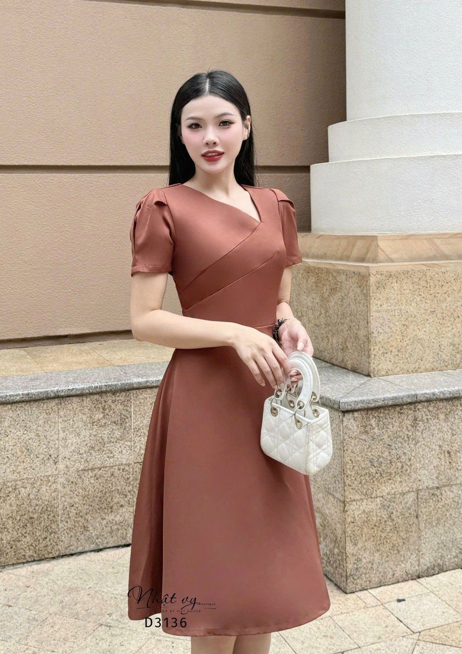 Đầm nhún ngực cách điệu form dáng xoè - D3136