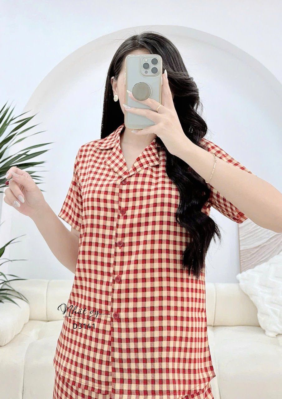 Set bộ đùi pijama hoạ tiết - D3141