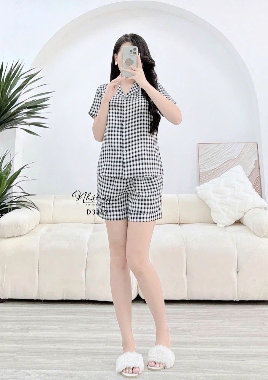 Set bộ đùi pijama hoạ tiết - D3141