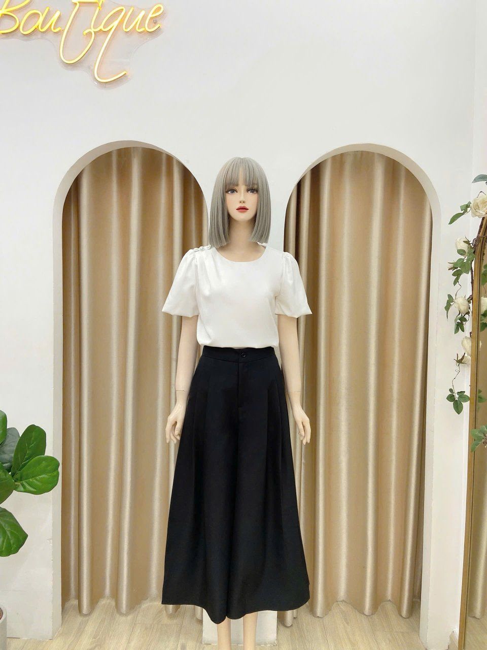 Quần giả váy ống rộng form dáng dài - D3143