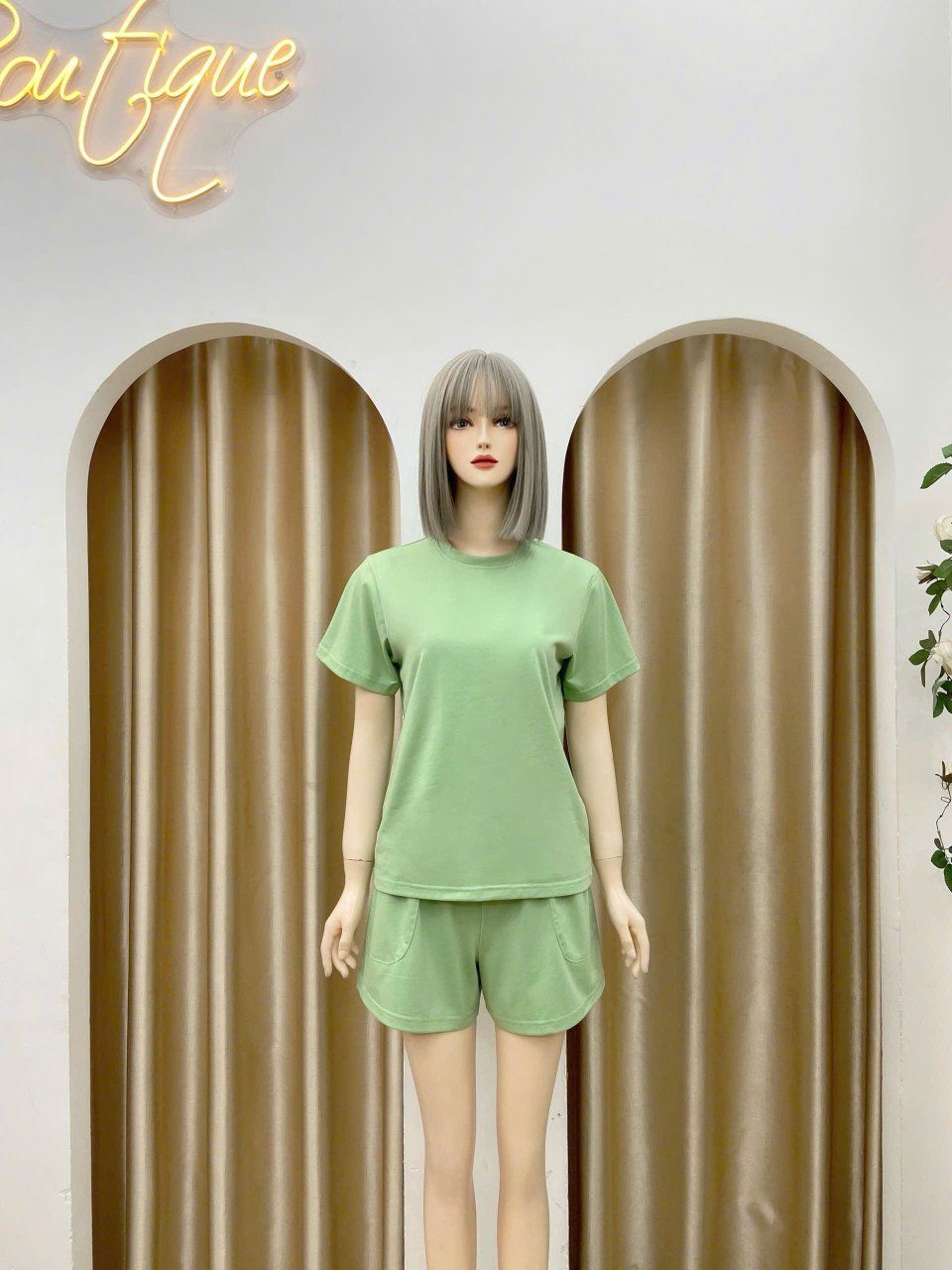Set bộ đùi trơn cổ tròn - D3153