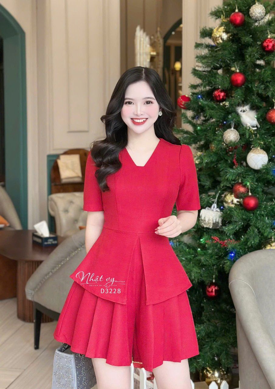 Set áo peplum phối quần xếp ly - D3228