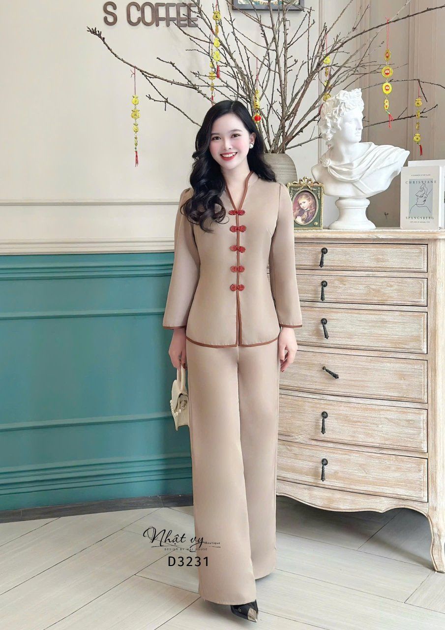 Set đồ lam cổ tàu tay lửng - D3231