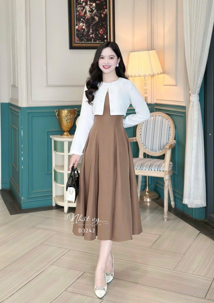 Đầm 2 dây form dáng xoè - D3242