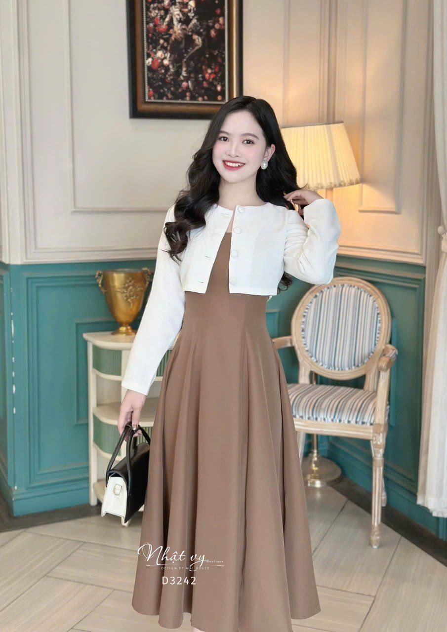 Đầm 2 dây form dáng xoè - D3242