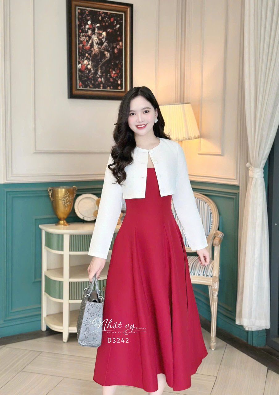 Đầm 2 dây form dáng xoè - D3242