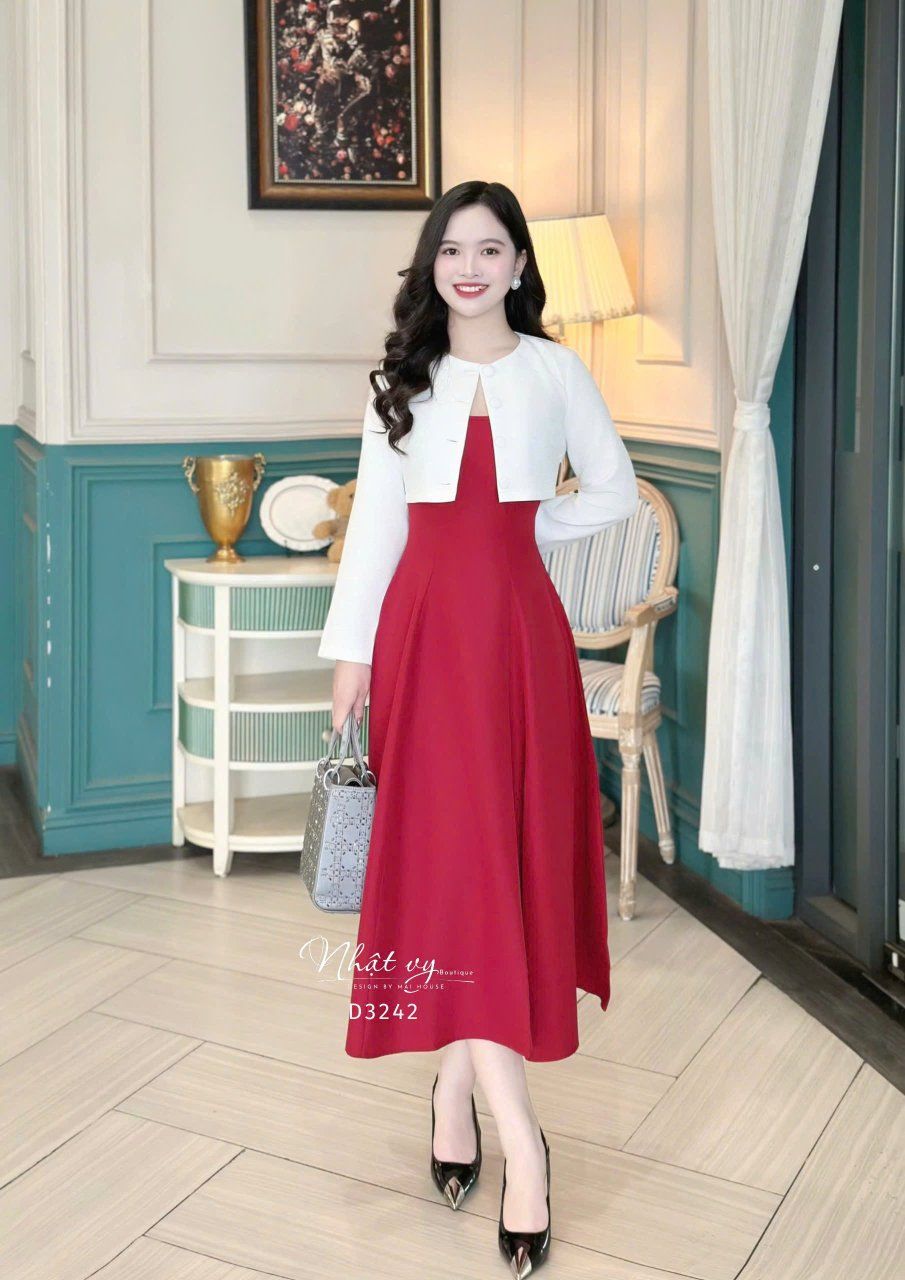 Đầm 2 dây form dáng xoè - D3242