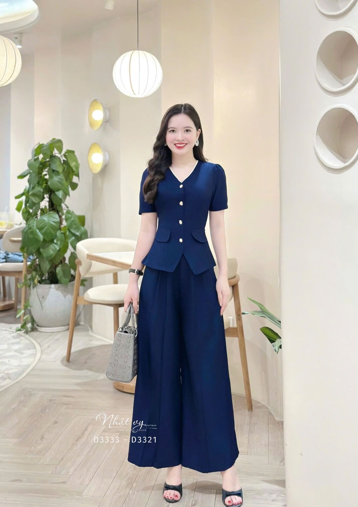 Quần tây ống rộng form dáng dài - D3333