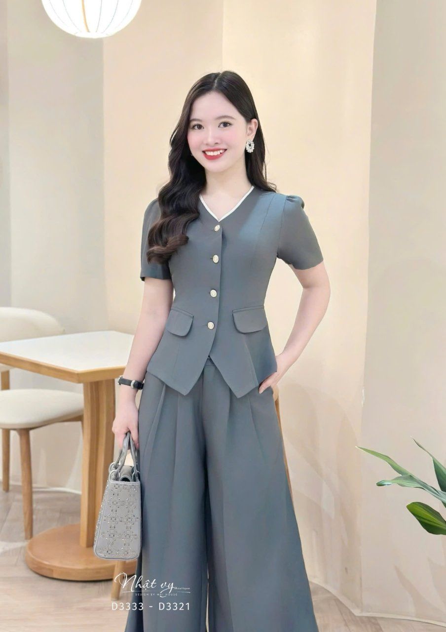 Quần tây ống rộng form dáng dài - D3333