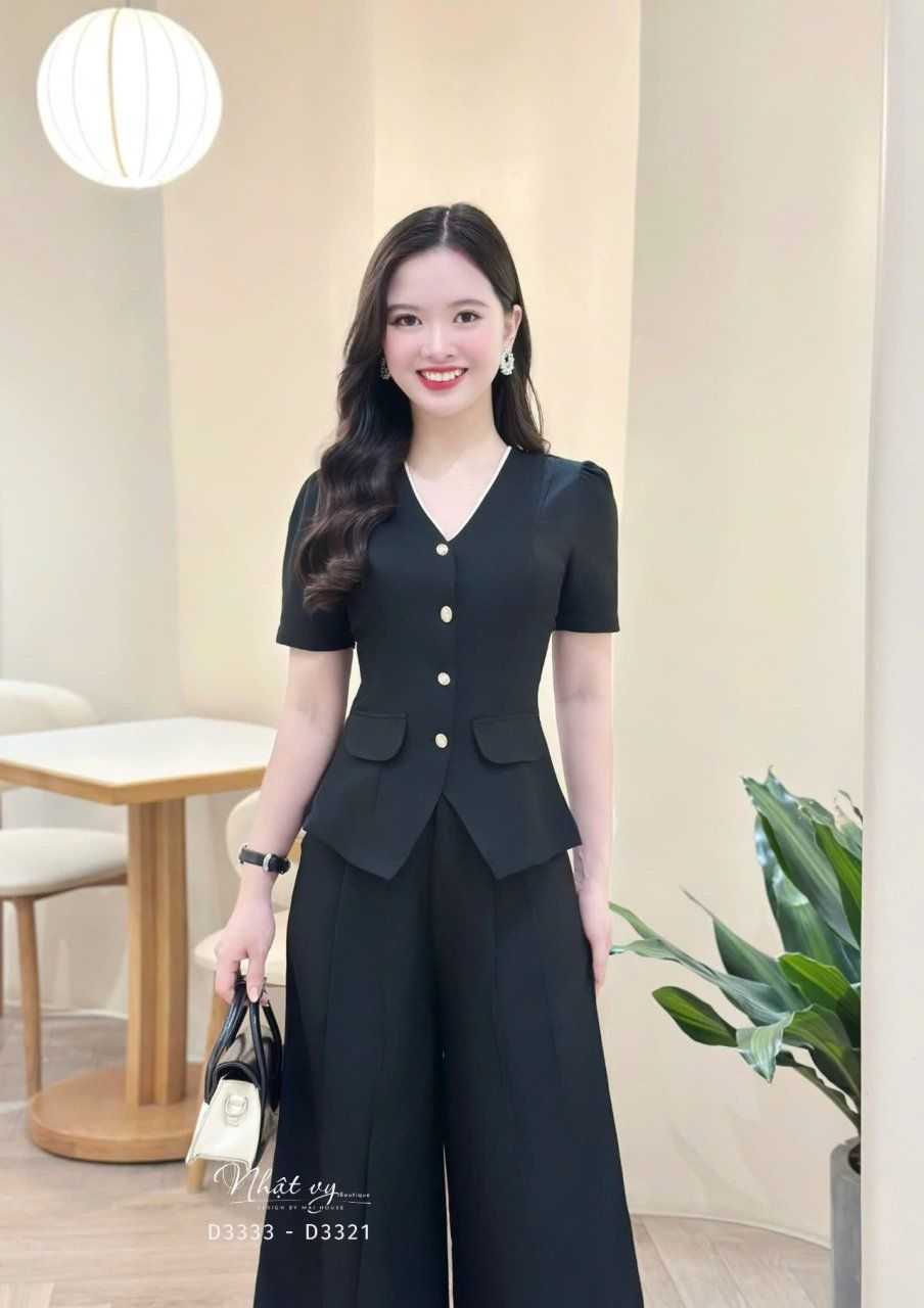Quần tây ống rộng form dáng dài - D3333