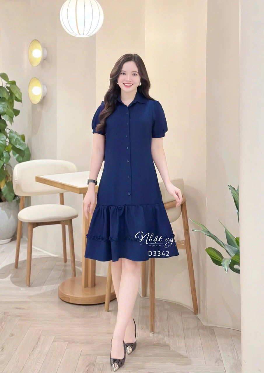 Đầm suông cổ sơ mi - D3342