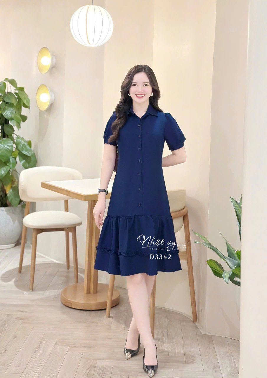 Đầm suông cổ sơ mi - D3342