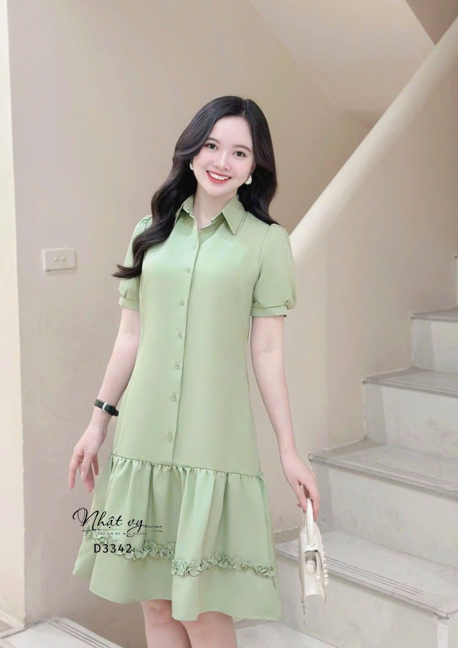 Đầm suông cổ sơ mi - D3342