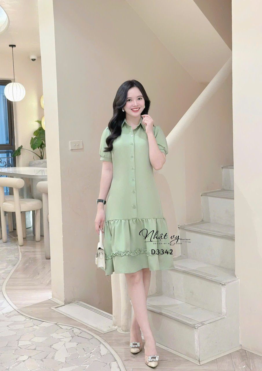 Đầm suông cổ sơ mi - D3342