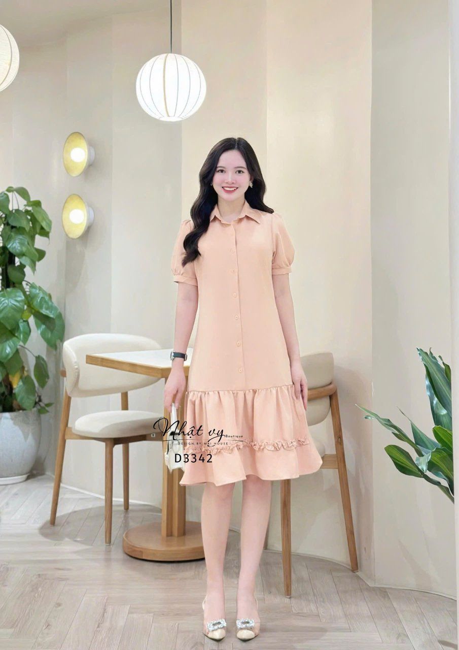 Đầm suông cổ sơ mi - D3342