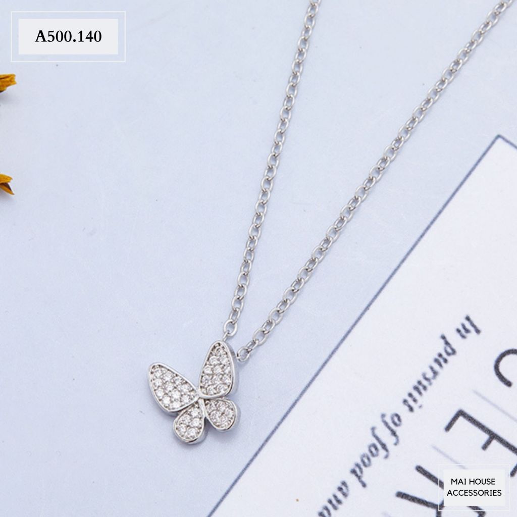 DÂY CHUYỀN MẶT BƯỚM ĐÍNH ĐÁ A500