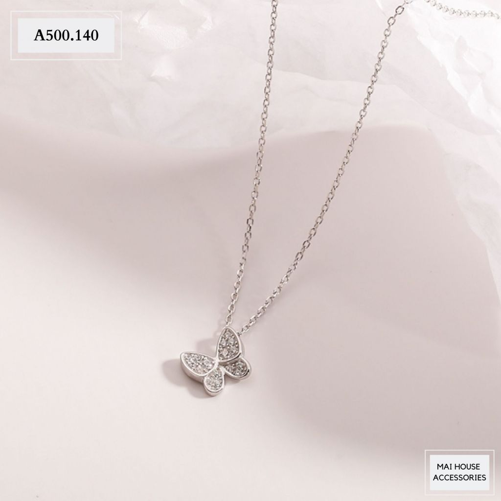 DÂY CHUYỀN MẶT BƯỚM ĐÍNH ĐÁ A500