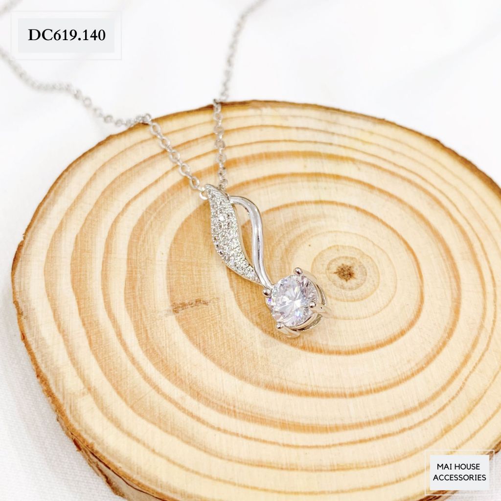 DÂY CHUYỀN HÌNH LÁ VIỀN ĐÁ - DC619