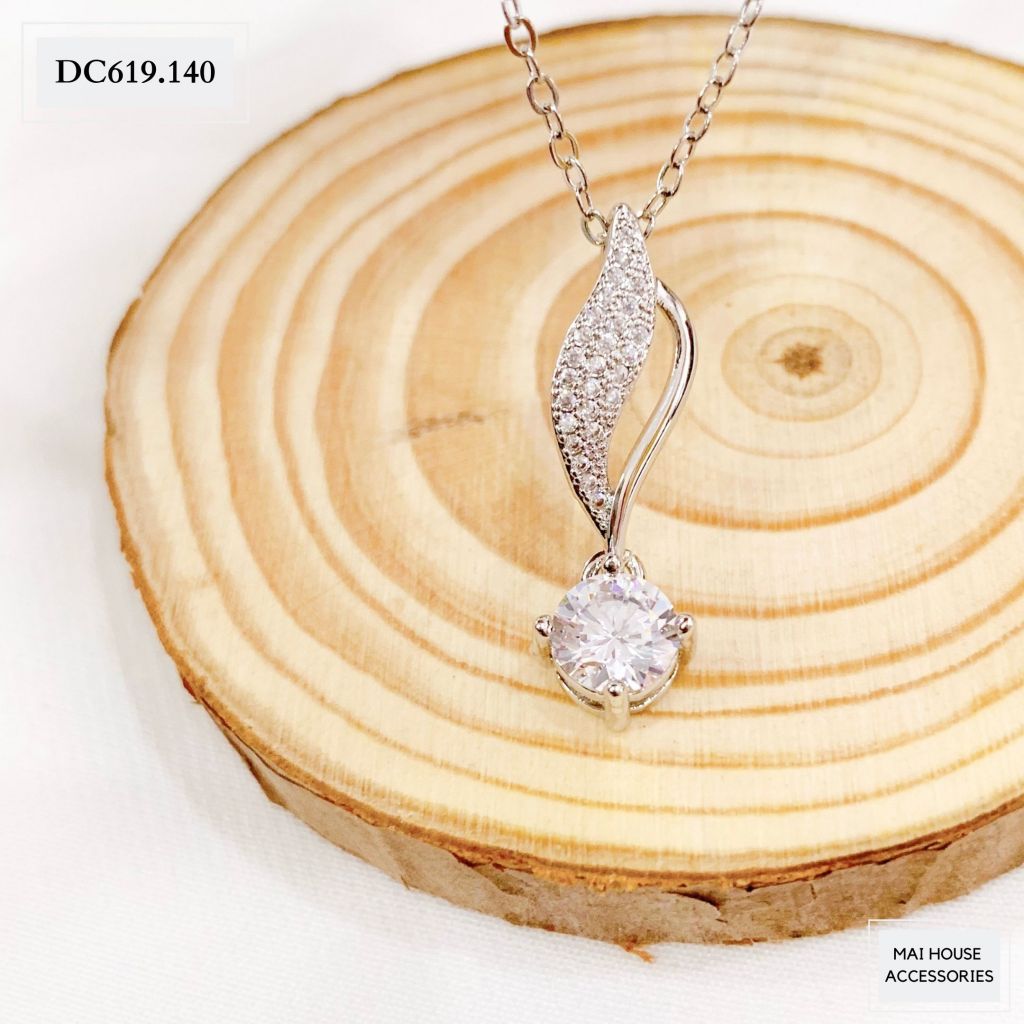 DÂY CHUYỀN HÌNH LÁ VIỀN ĐÁ - DC619