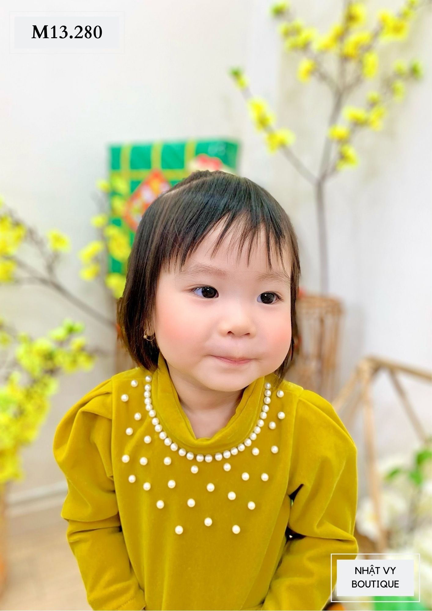 ÁO DÀI BÉ GÁI ĐÍNH NGỌC M13