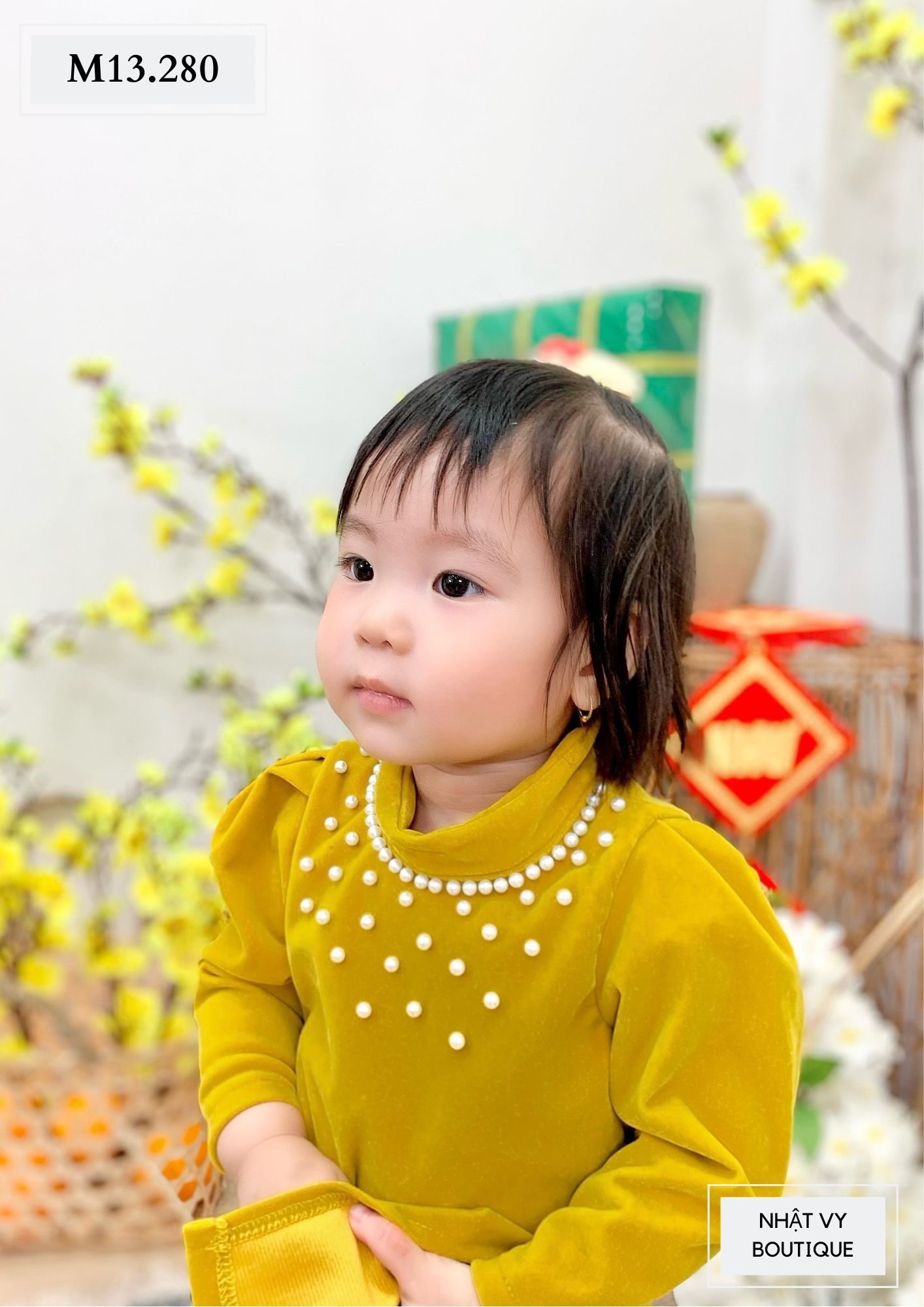 ÁO DÀI BÉ GÁI ĐÍNH NGỌC M13