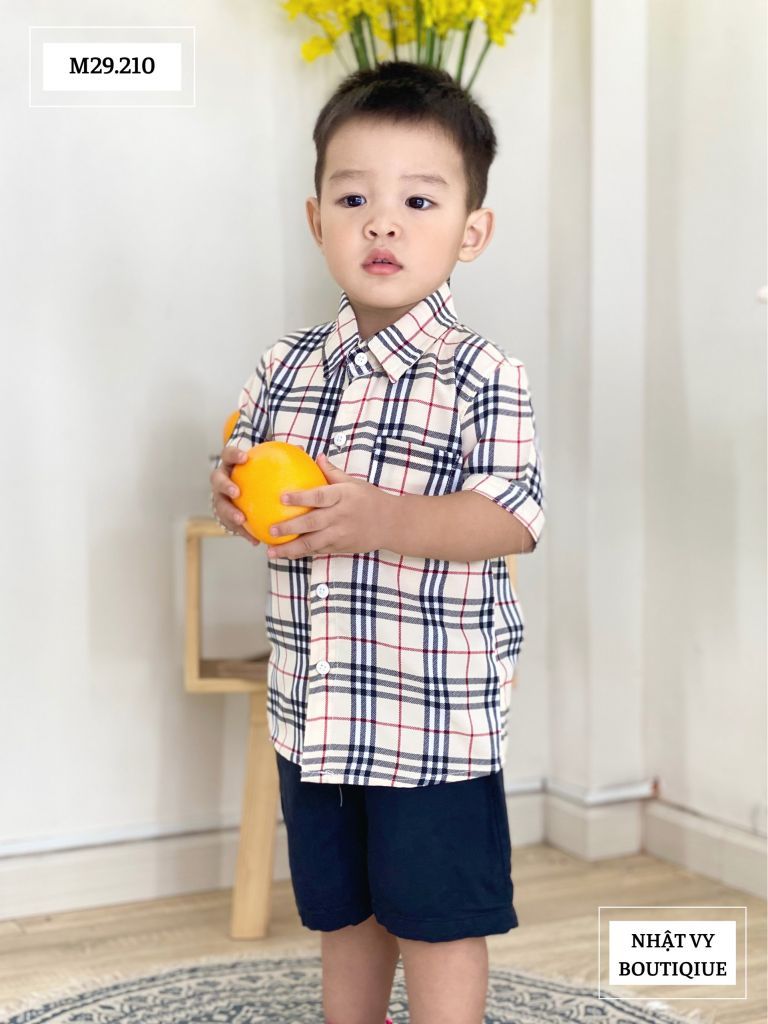 ÁO SƠ MI BÉ TRAI TAY NGẮN M29