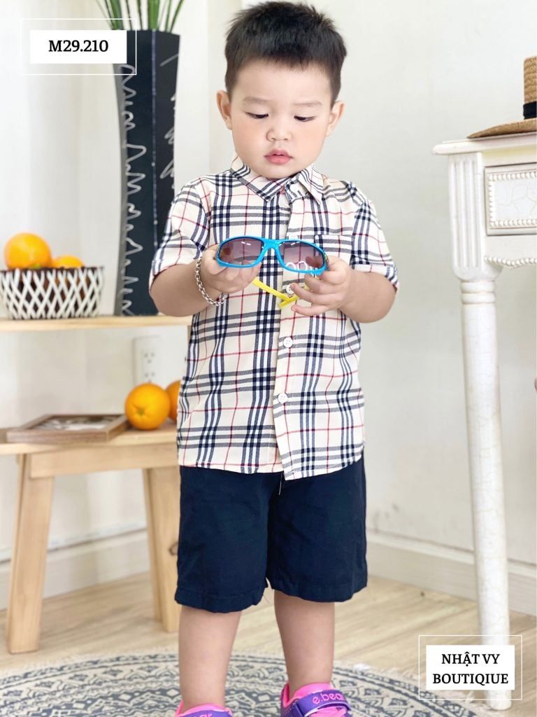 ÁO SƠ MI BÉ TRAI TAY NGẮN M29