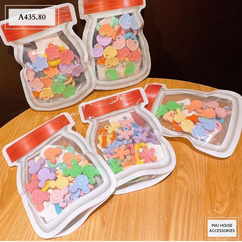 SET 10 CỘT TÓC BÉ TÚI HÌNH LỌ A435