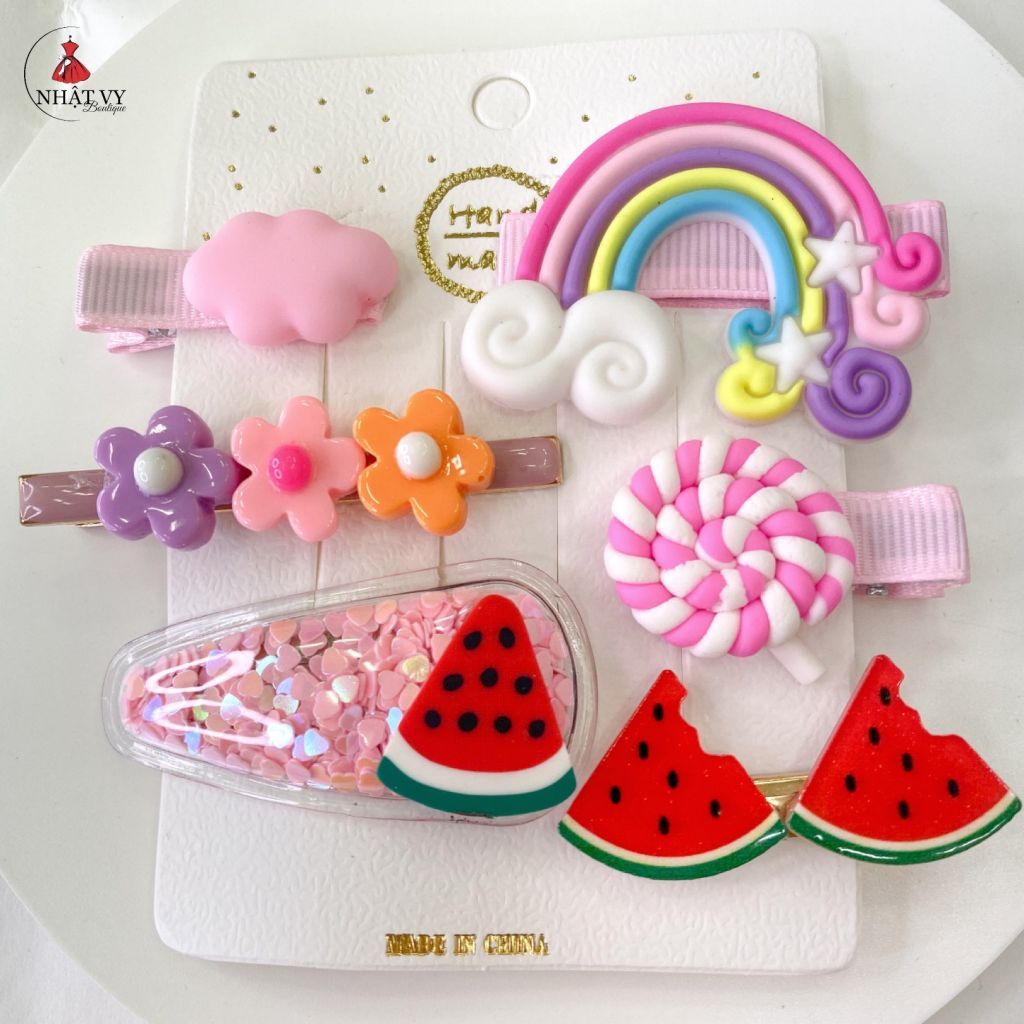SET KẸP CẦU VỒNG CHO BÉ - A522