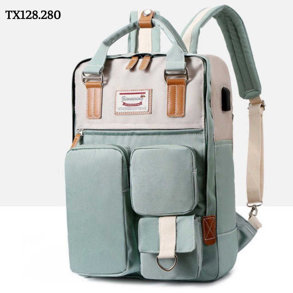 Balo thời trang chống thấm nước có đai sau cài tay kéo vali du lịch - TX128
