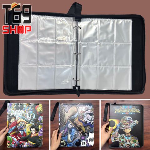 Binder bìa da đựng card, album đựng thẻ nhân phẩm anime One Piece