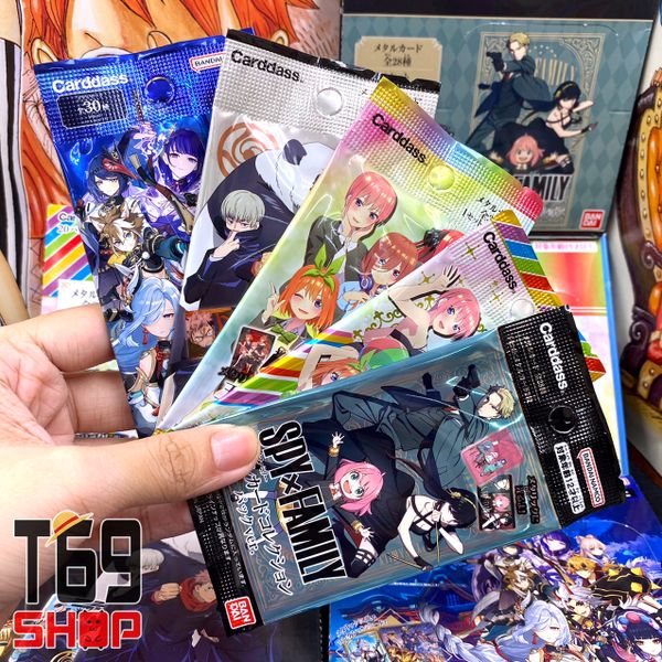 [Chính Hãng BANDAI] Pack thẻ nhân phẩm Genshin Impact , Jujutsu Kaisen , Spy x Family , Gotoubun no Hanayome