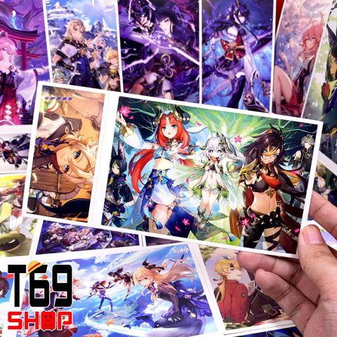 Hộp postcard bưu thiếp Genshin Impact, Honkai Impact, Jujutsu Kaisen, Kimetsu no Yaiba và nhiều anime khác