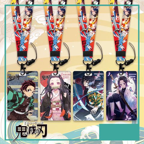 Dây đeo thẻ tên/móc khóa dây strap anime Kimetsu no Yaiba (Có kèm theo bảng tên)